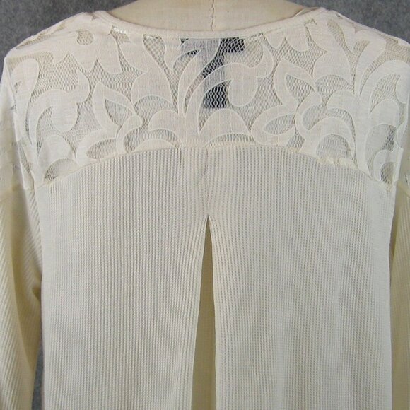 Style & Co Textured Knit Lace Up Top Ivory Size 2X NWT - Picture 3 of 7